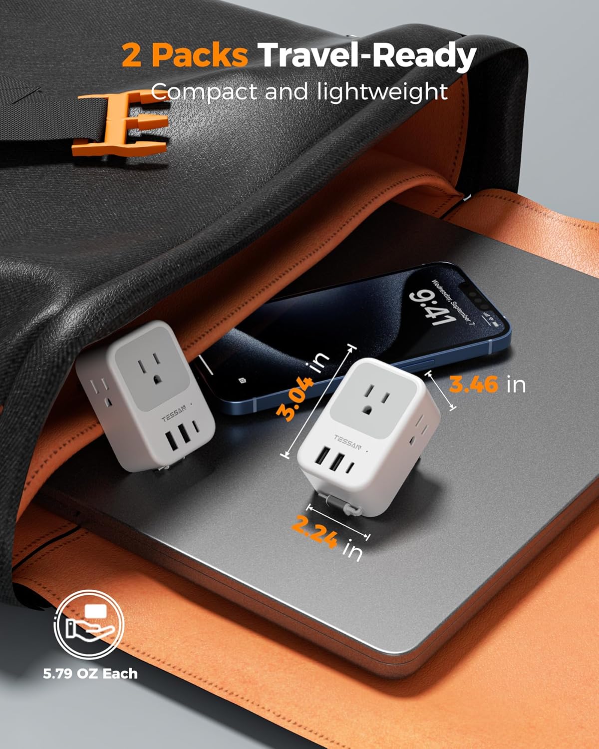 TESSAN European Travel Plug Adapter 2 Pack - Image 7