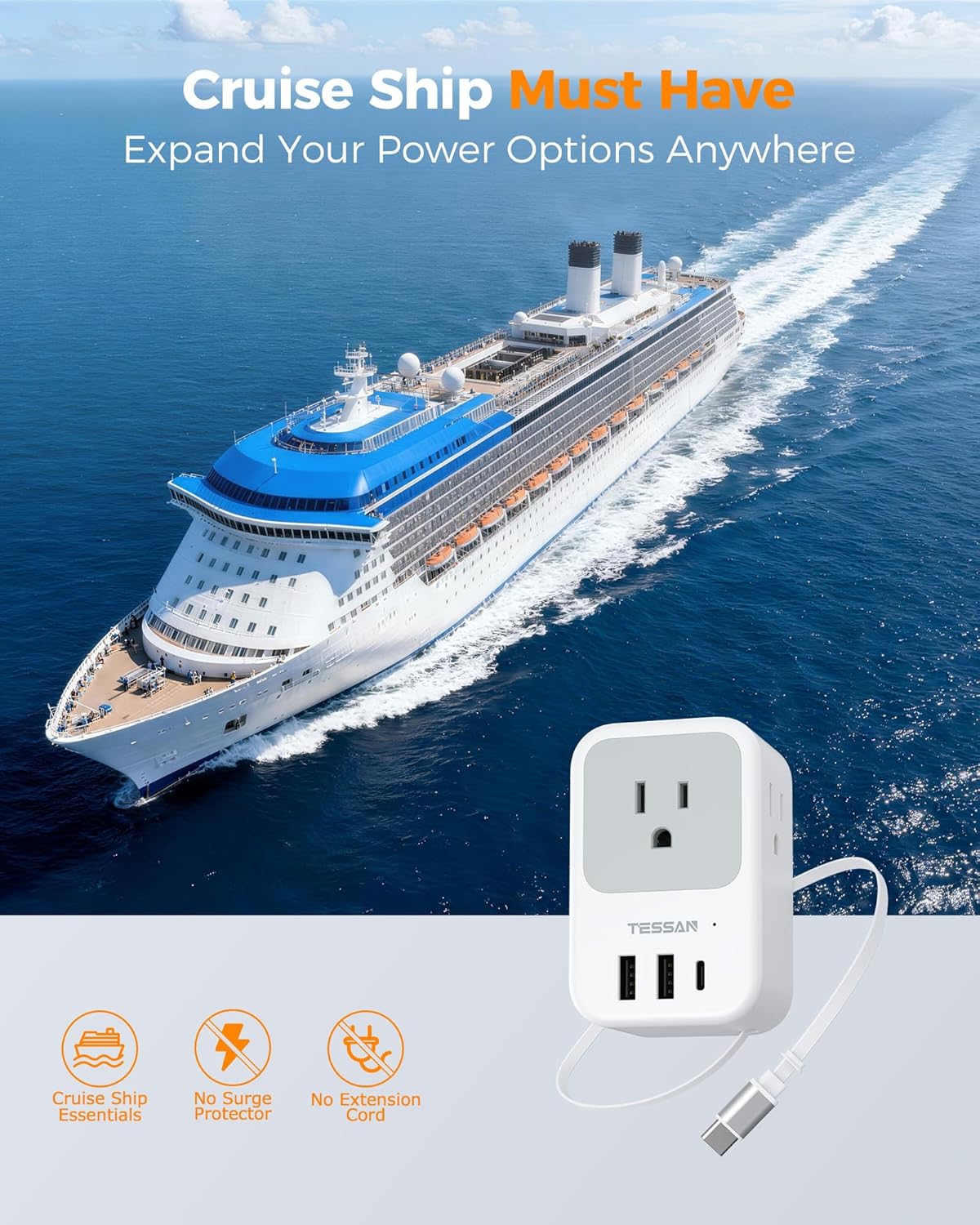 TESSAN European Travel Plug Adapter 2 Pack - Image 8