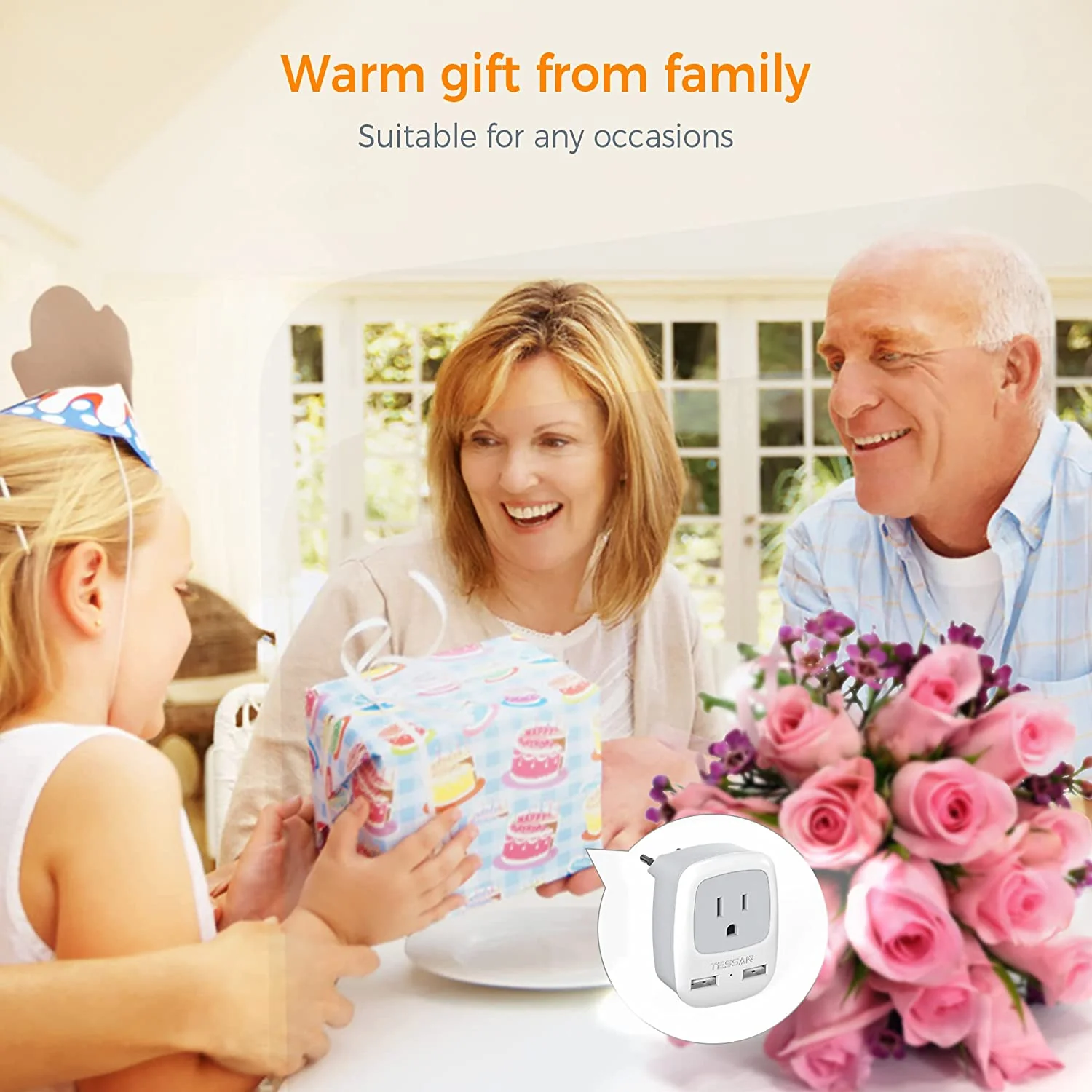 TESSAN International Power Adaptor 2 USB, European Travel Plug Adapter 3 Pack - Image 6