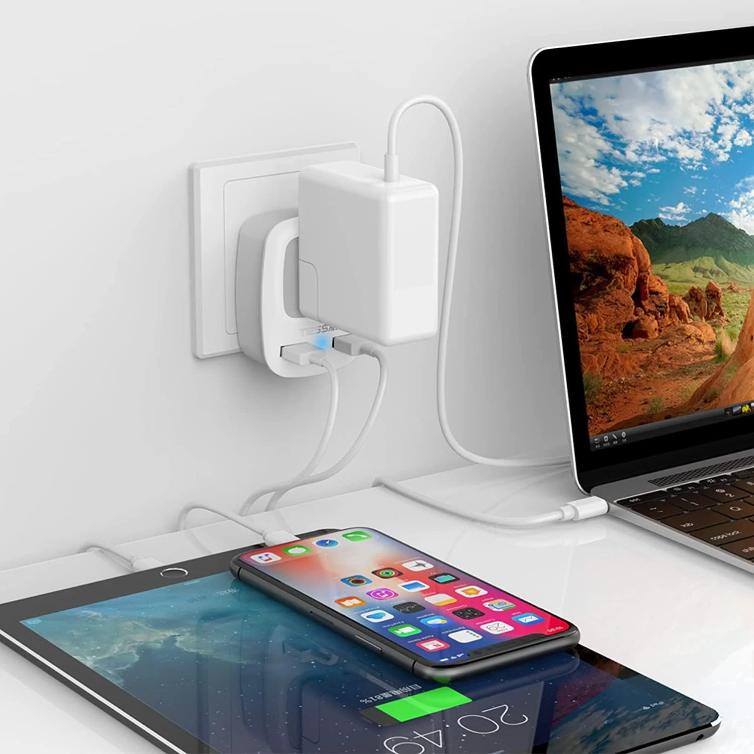 TESSAN International Power Outlet Adaptor with 2 USB, 2 Pack - Image 7