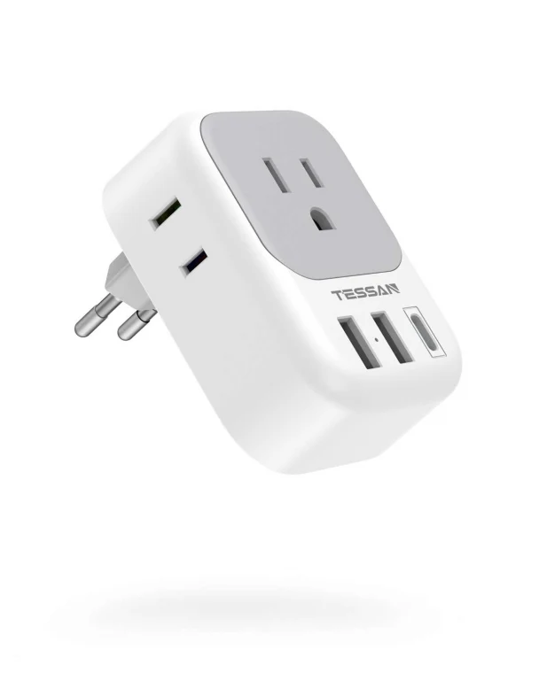 TESSAN US To European Travel Adapter PD 15W - Image 7