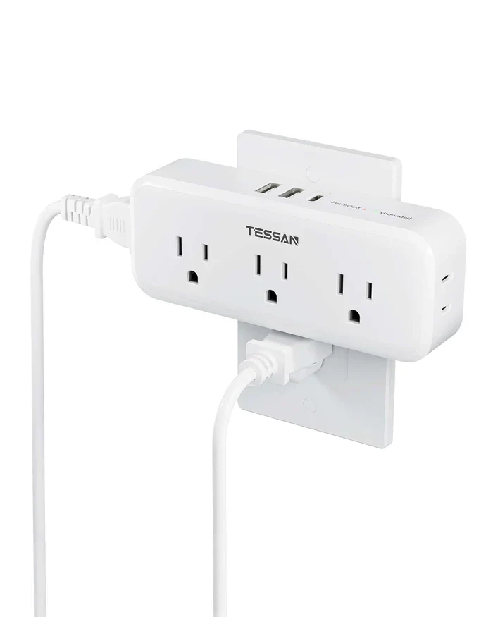 TESSAN Multi Outlet Extender, Surge Protection, Compact Design Saving Space For Other Electronics - Image 12