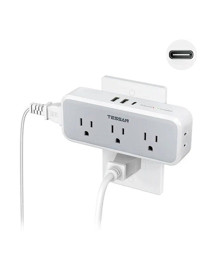 TESSAN Multi Outlet Extender, Surge Protection, Compact Design Saving Space For Other Electronics - Image 13