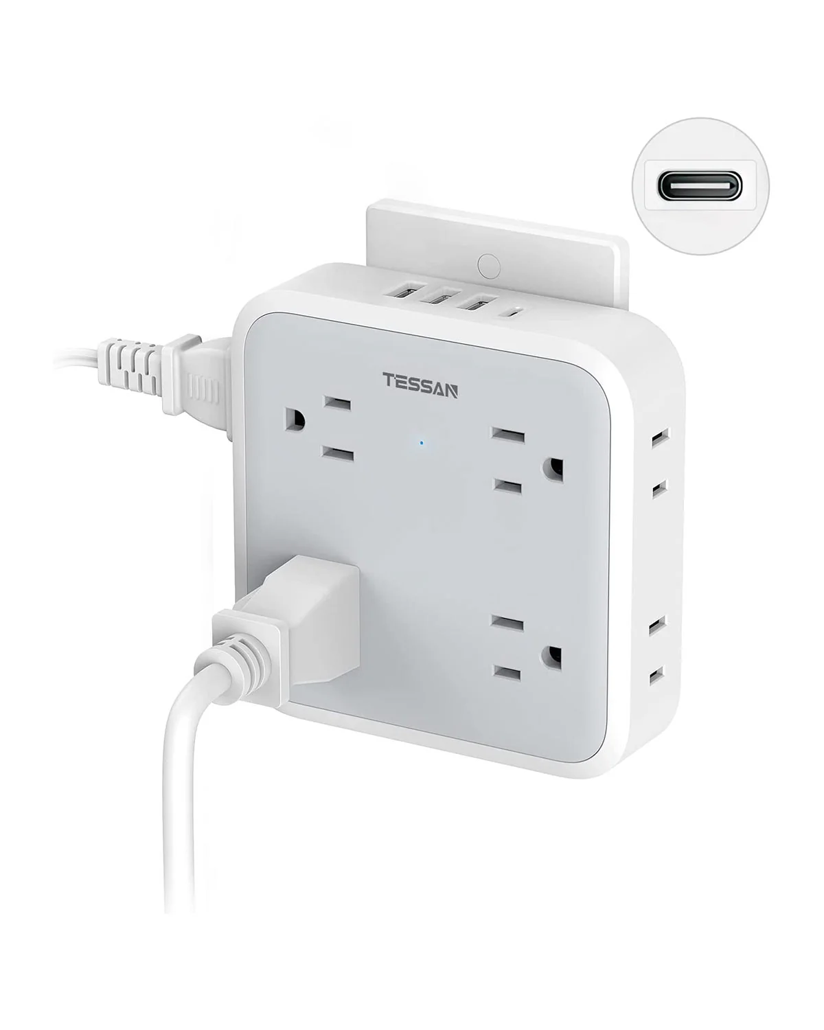 TESSAN Surge Protector Multi Plug Outlet Extender With 8 Outlet & 4 USB - Image 8