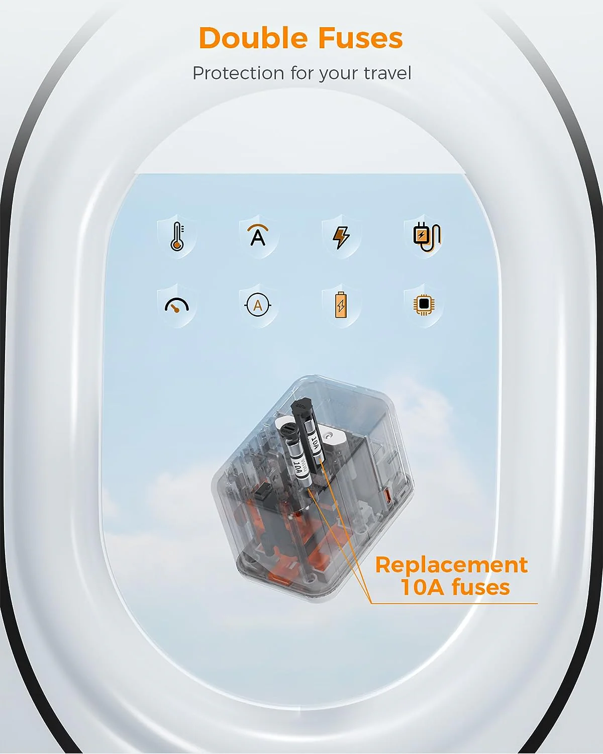 TESSAN GaN Universal Travel Adapter with USB-C - White - Image 6