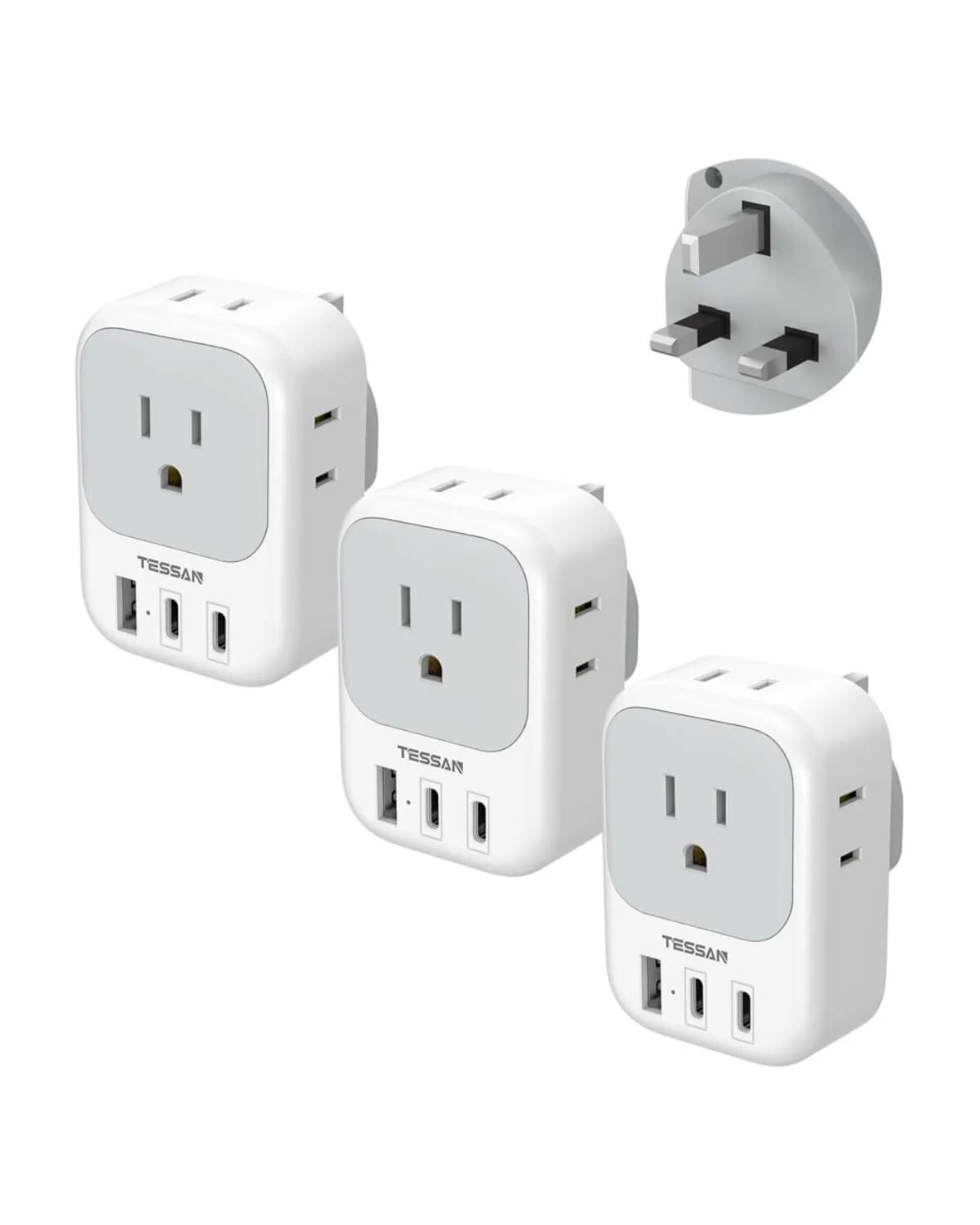 TESSAN US to UK Plug Adapter Type G 161 - Image 7